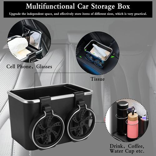 Boîte de rangement pour accoudoir de voiture, porte-gobelet de voiture, téléphones portables, boîtes à mouchoirs (EN PROMOTION - Stock très limité)