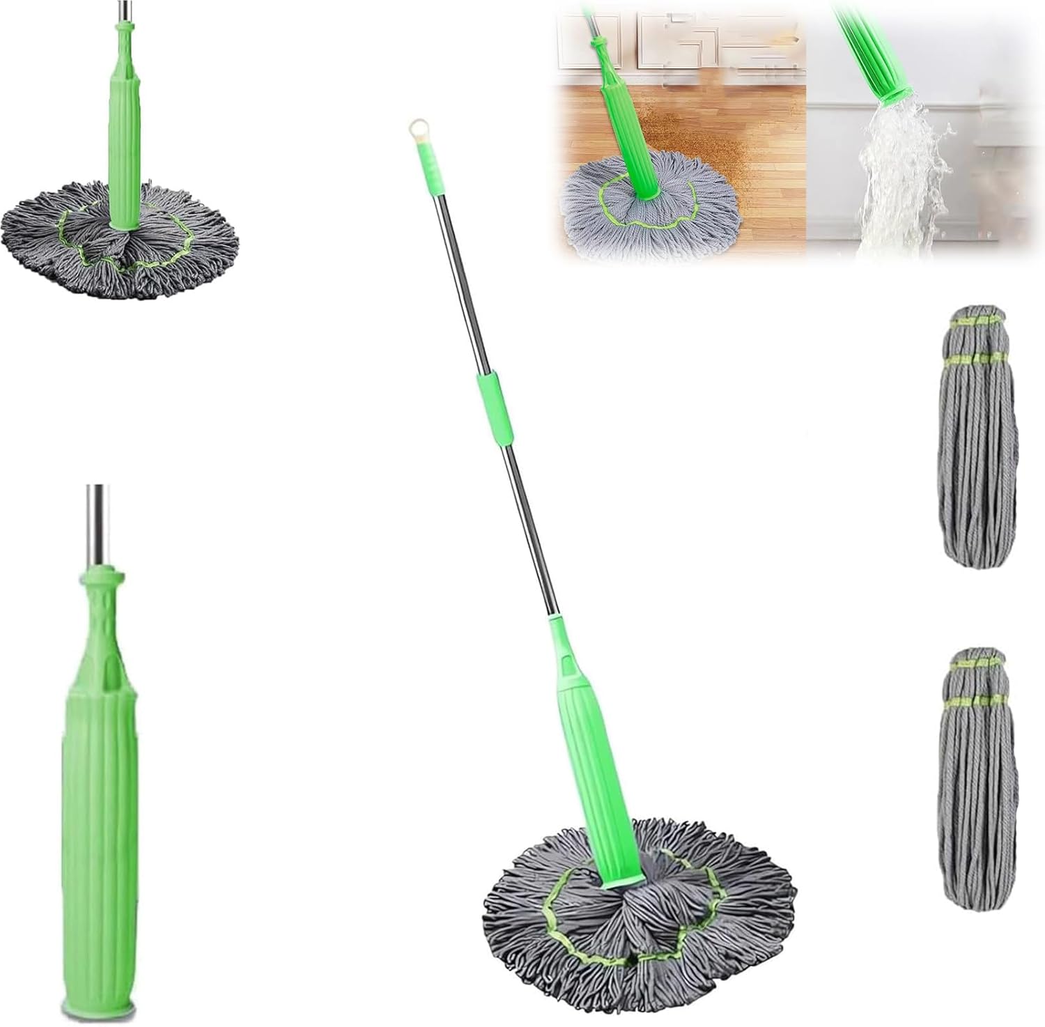 Balai rotatif 2 en 1 à 360 degrés en microfibre hautement absorbante (EN PROMOTION - Stock très limité)