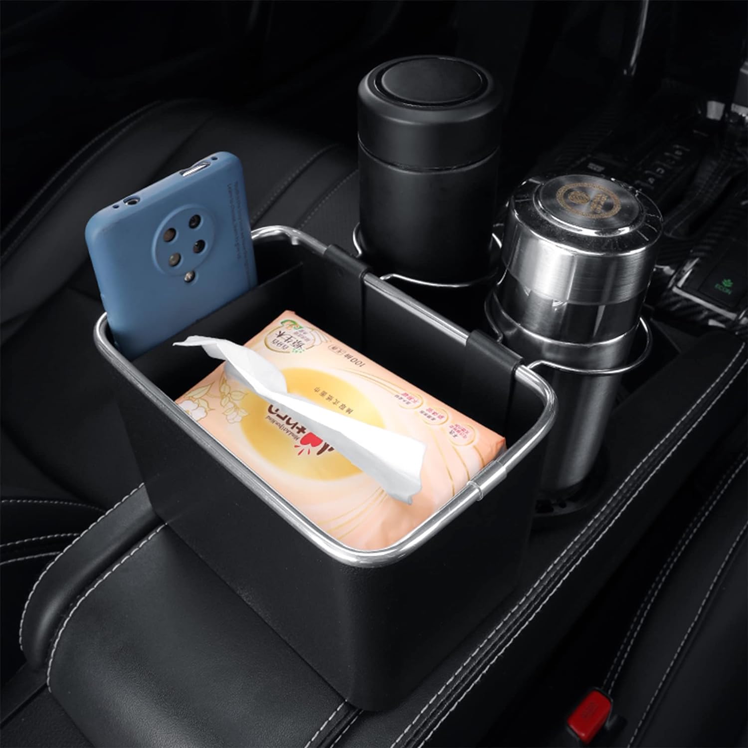 Boîte de rangement pour accoudoir de voiture, porte-gobelet de voiture, téléphones portables, boîtes à mouchoirs (EN PROMOTION - Stock très limité)