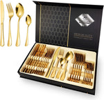 Load image into Gallery viewer, Coffret premium - Set de 24 couverts durables, résistants à la rouille  (Dernières pièces restantes - Stock très limité)
