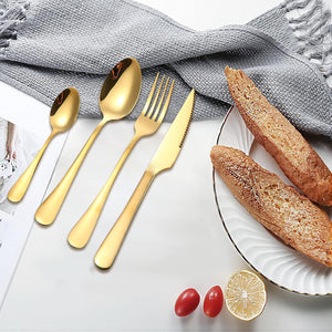Coffret premium - Set de 24 couverts durables, résistants à la rouille  (Dernières pièces restantes - Stock très limité)