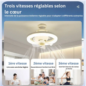 Ventilateur et Lampe intelligente 3 en 1 - rafraichissant, multi-led réglable - réduit la facture d'électricité (EN PROMOTION - Stock très limité) SN